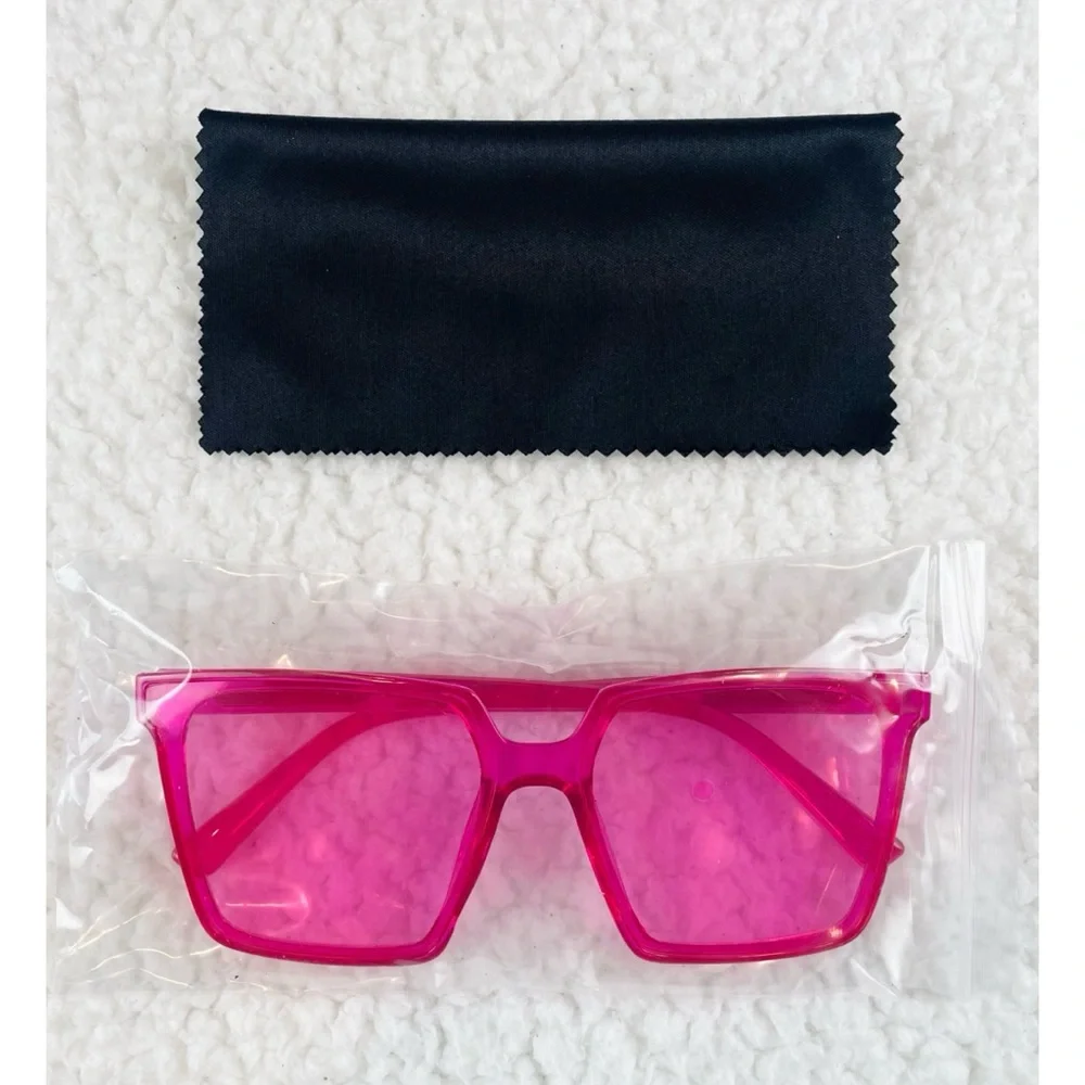 (NIB) RENNES • Hot Pink Square Frame Fashion Glasses - Picture 14 of 16